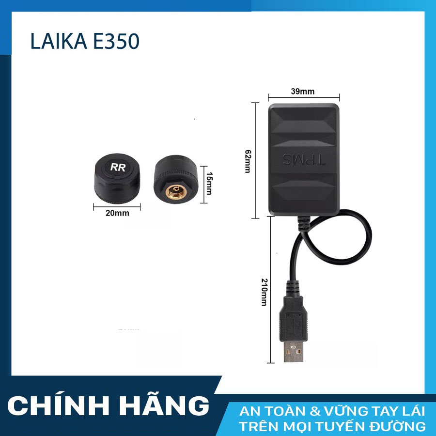 Cảm biến áp suất lốp ô tô Laika E350 cho màn hình Android