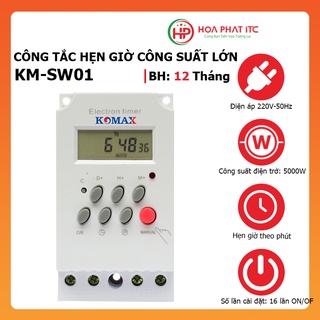 Công tắc hẹn giờ công suất lớn komax km-sw01 5000w