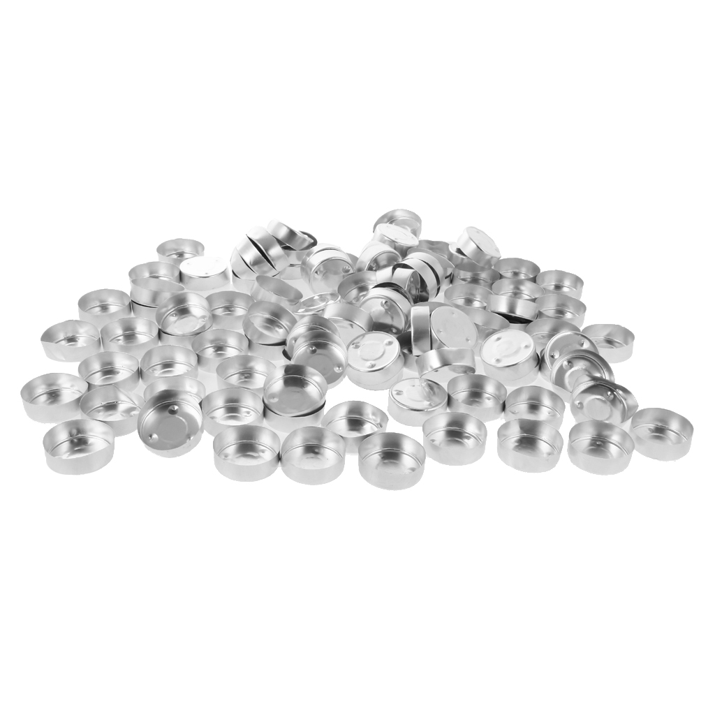 200 Pieces Empty Aluminum Tealight Cups DIY Candles Containers Case 38x12mm