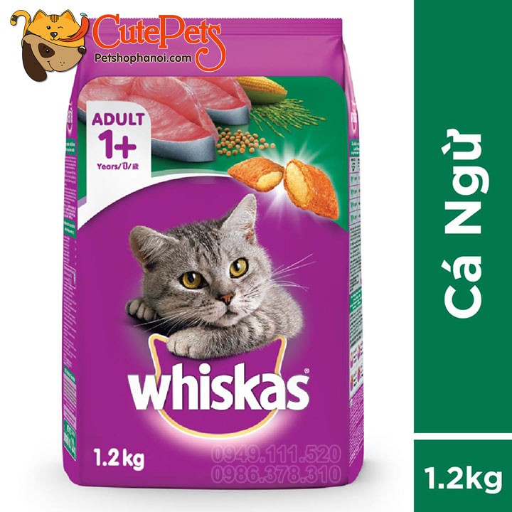 Hạt Whiskas Adult 1.2kg (Đủ Vị) Thức ăn cho mèo lớn - CutePets