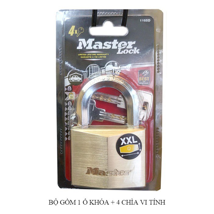 Ổ Khóa Master Lock 1165 EURD Thân Đồng Rộng 60mm Dầy XXL