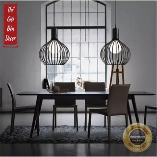 Đèn thả rọ sắt lồng nan lục bình D260