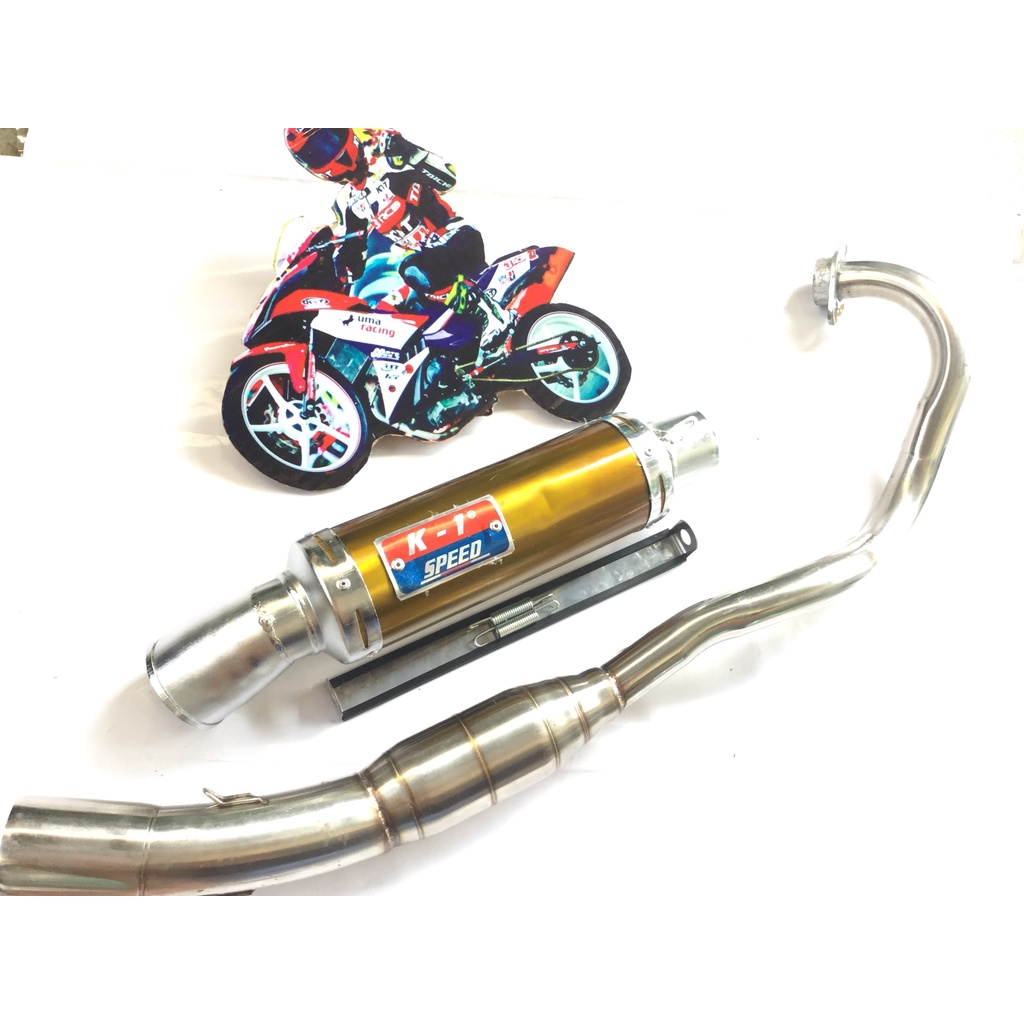 Pô K1 VÀNG cổ bầu hơi inox exciter, winer, sonic, raider, satria, gsx, FZ, CBR, TFX, R15