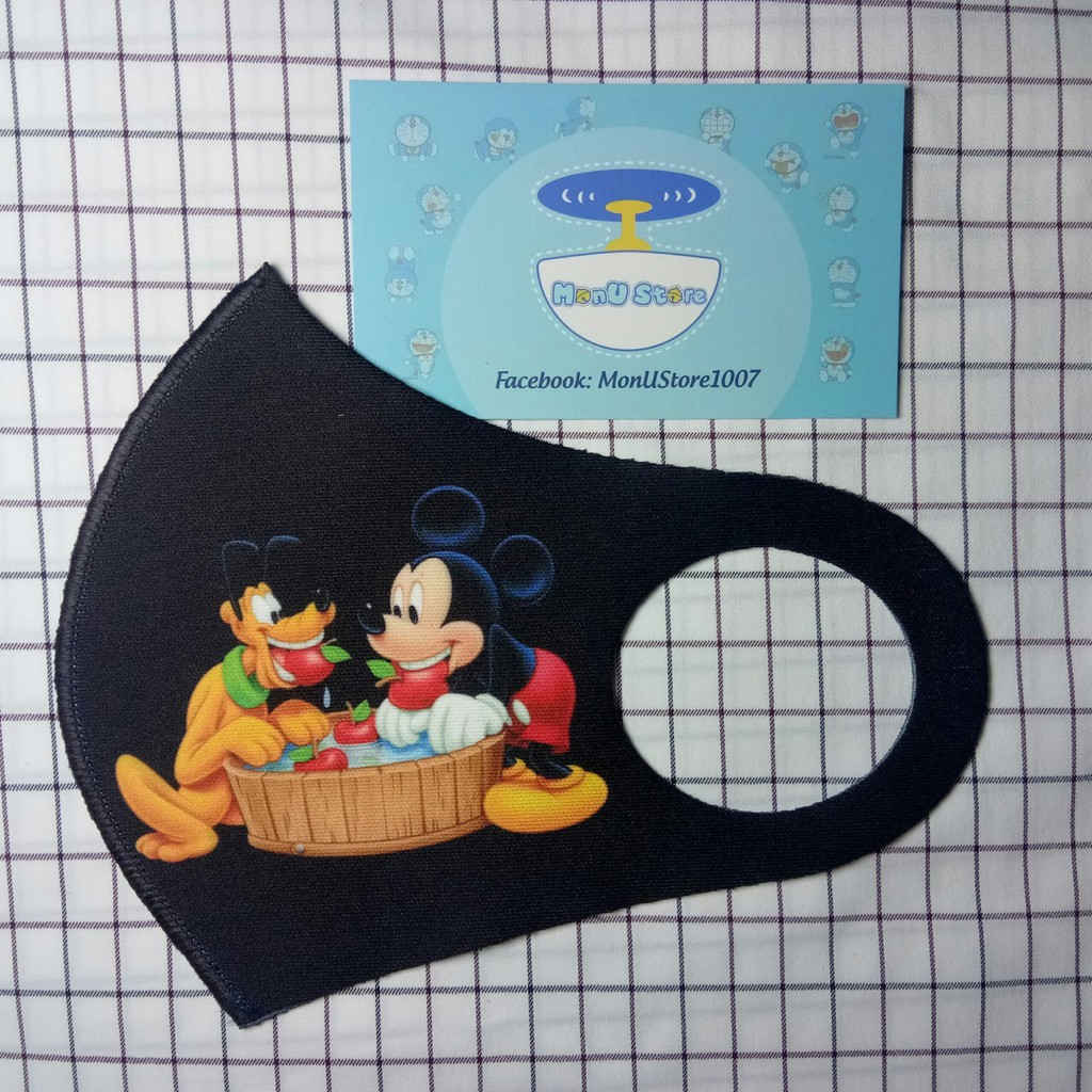 Khẩu trang vải su 3D hình chuột Mickey dễ thương cute