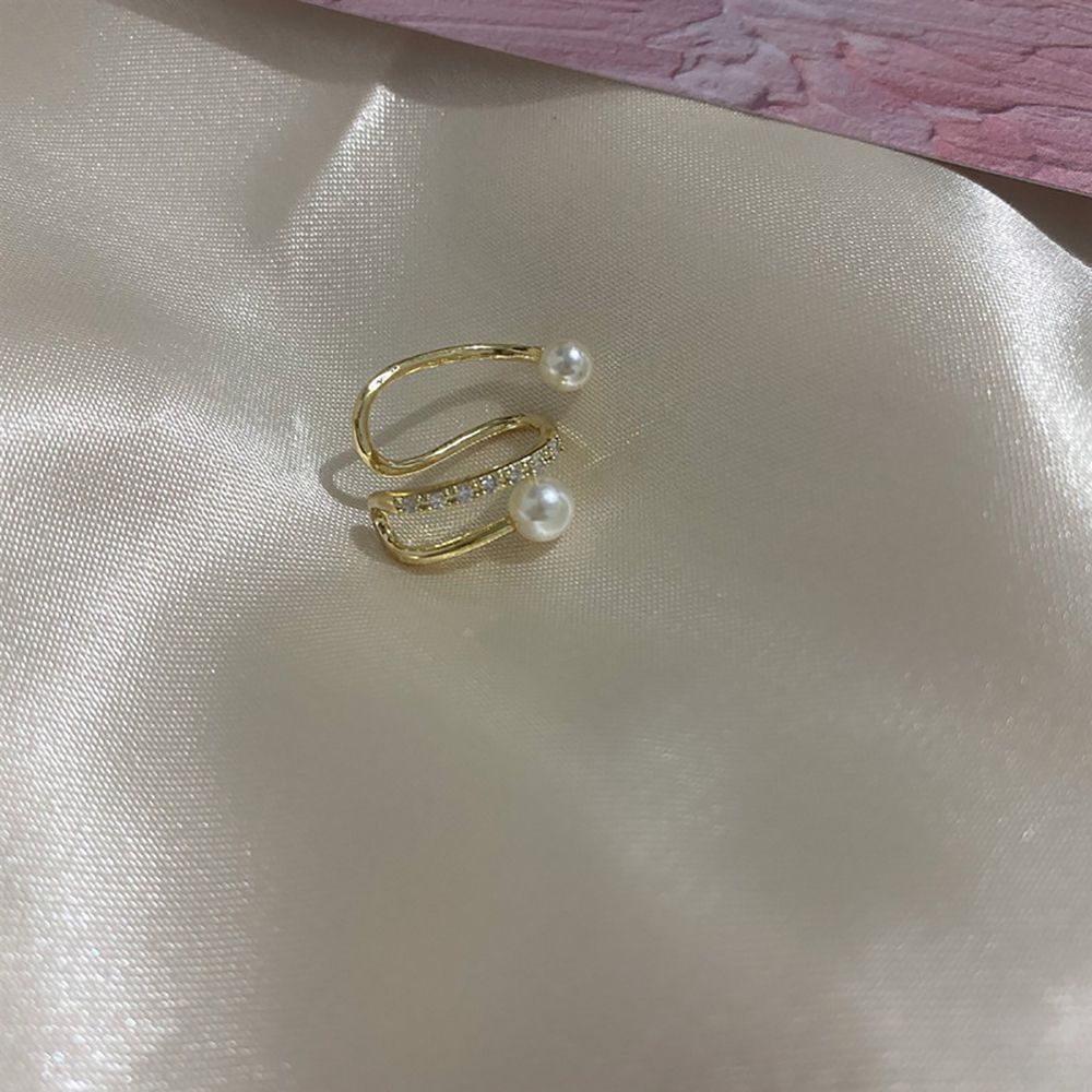 Khuyên kẹp vành tai đính đá ngọc trai thời trang Hàn Quốc VANES1