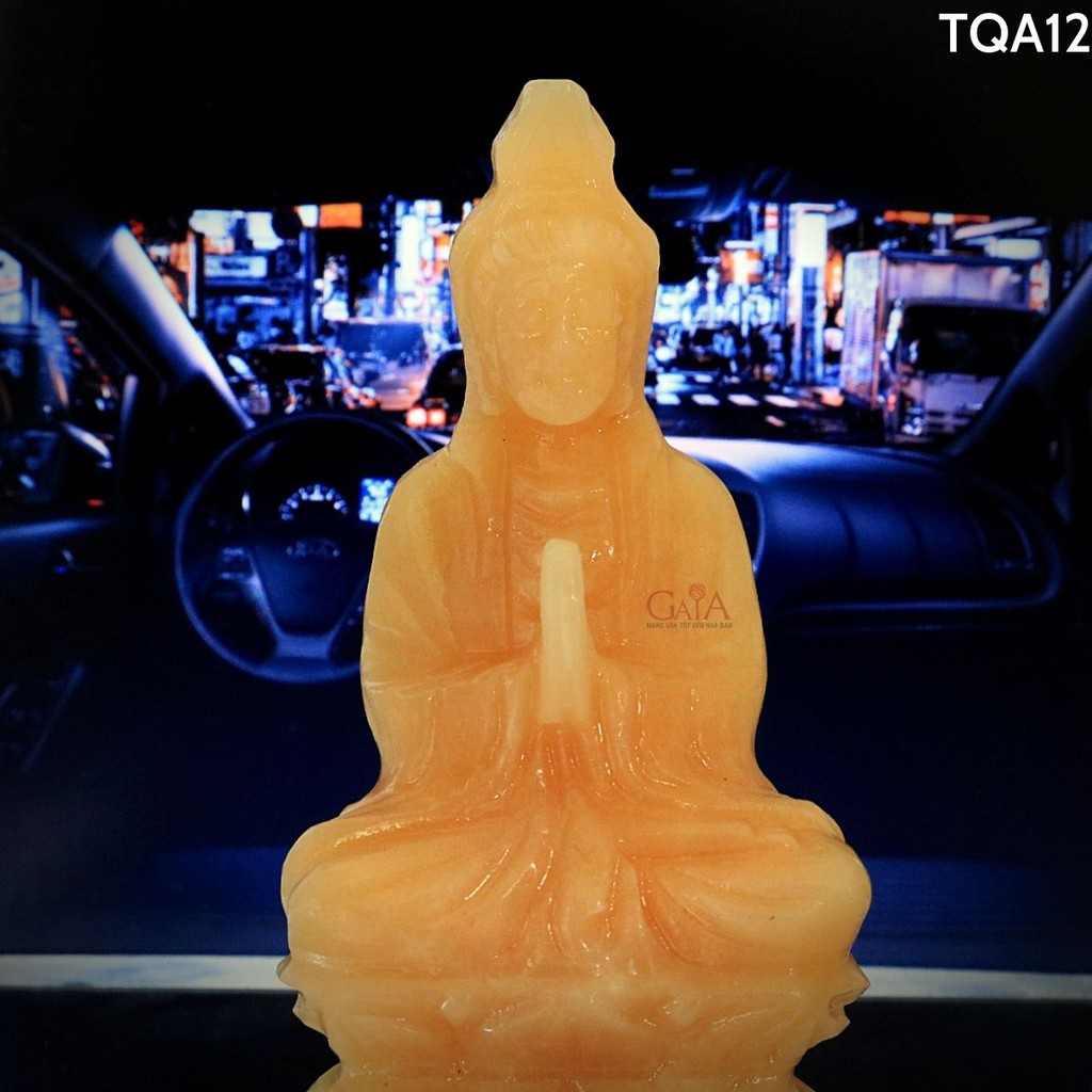 Tượng Phật Quan Âm và Linh Phù Bình An (tặng kèm đế hoa sen dán xe hơi) | BigBuy360 - bigbuy360.vn