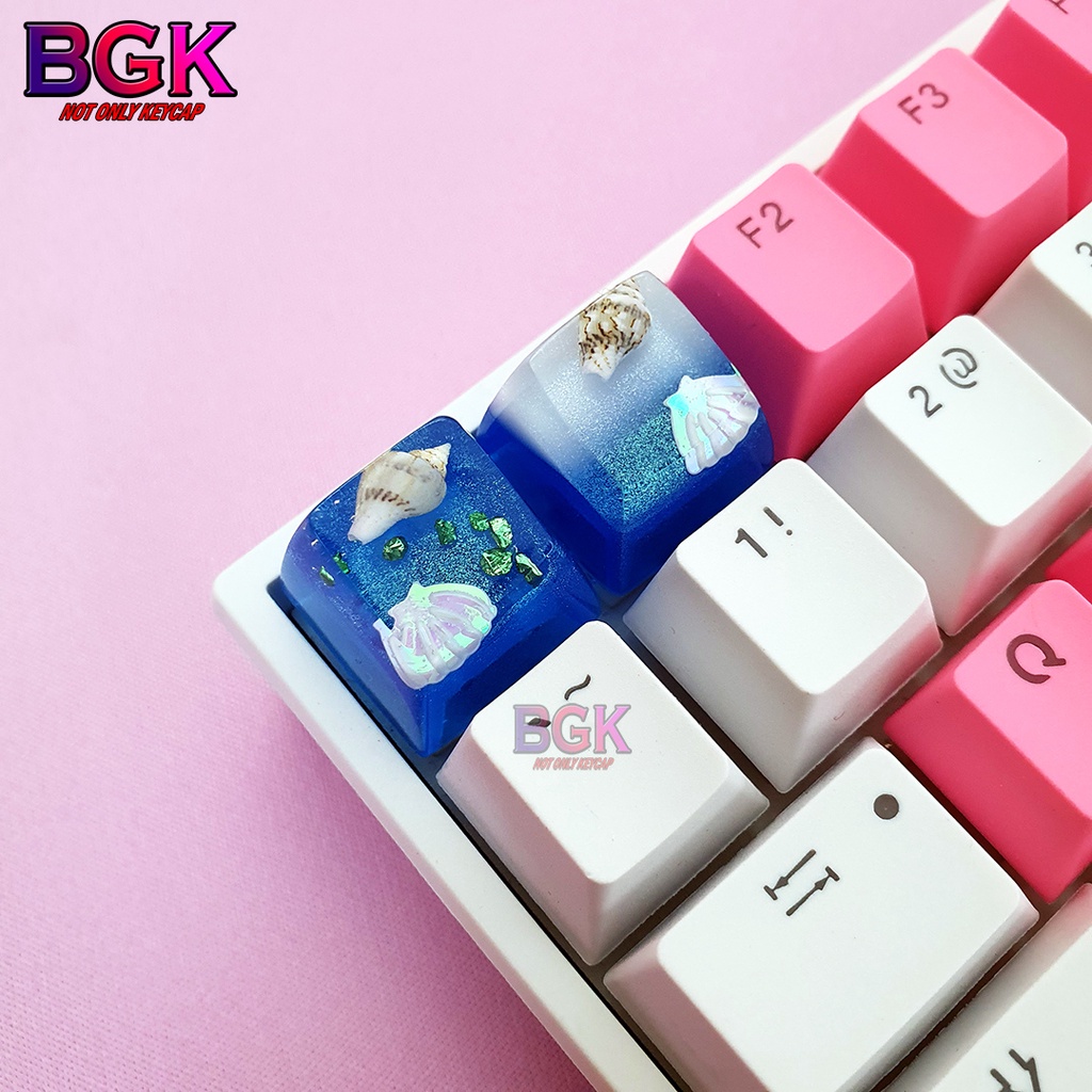 Keycap Lẻ Artisan Chủ Đề Ốc Biển Cả Cực Đẹp ( Xuyên LED, Keycap bàn phím cơ,keycap resin độc lạ )