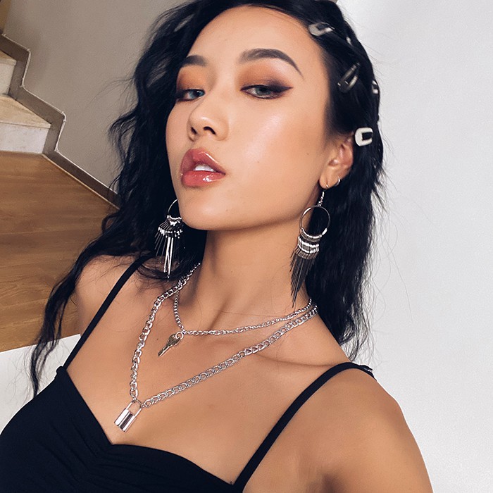 vòng cổ Hợp Kim Nhiều Lớp Phong Cách Hàn Quốc Cho Nữ