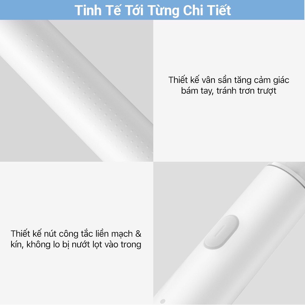 Bàn chải điện Xiaomi T300 Mijia Sonic,Sạc cổng type C,chống nước IPX7, bàn chải đánh răng điện bảo vệ nướu