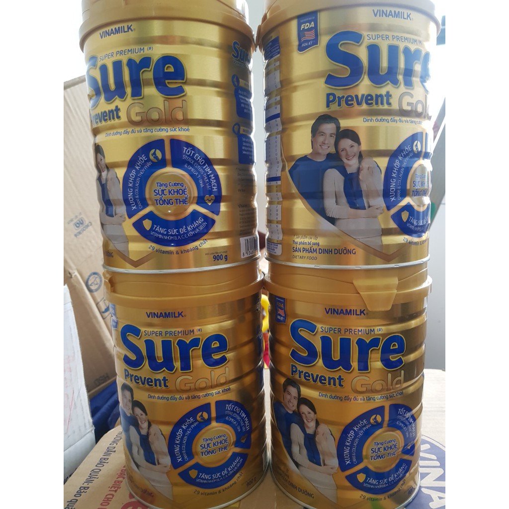 Sữa bột Sure prevent gold 900g date mới