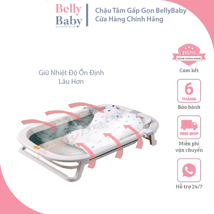 Chậu Tắm Gấp Gọn BellyBaby Với Size Lớn Thoải Mái Cho Bé - Tiện Lợi Cho Mẹ - Tiết Kiệm Không Gian - BellyBaby