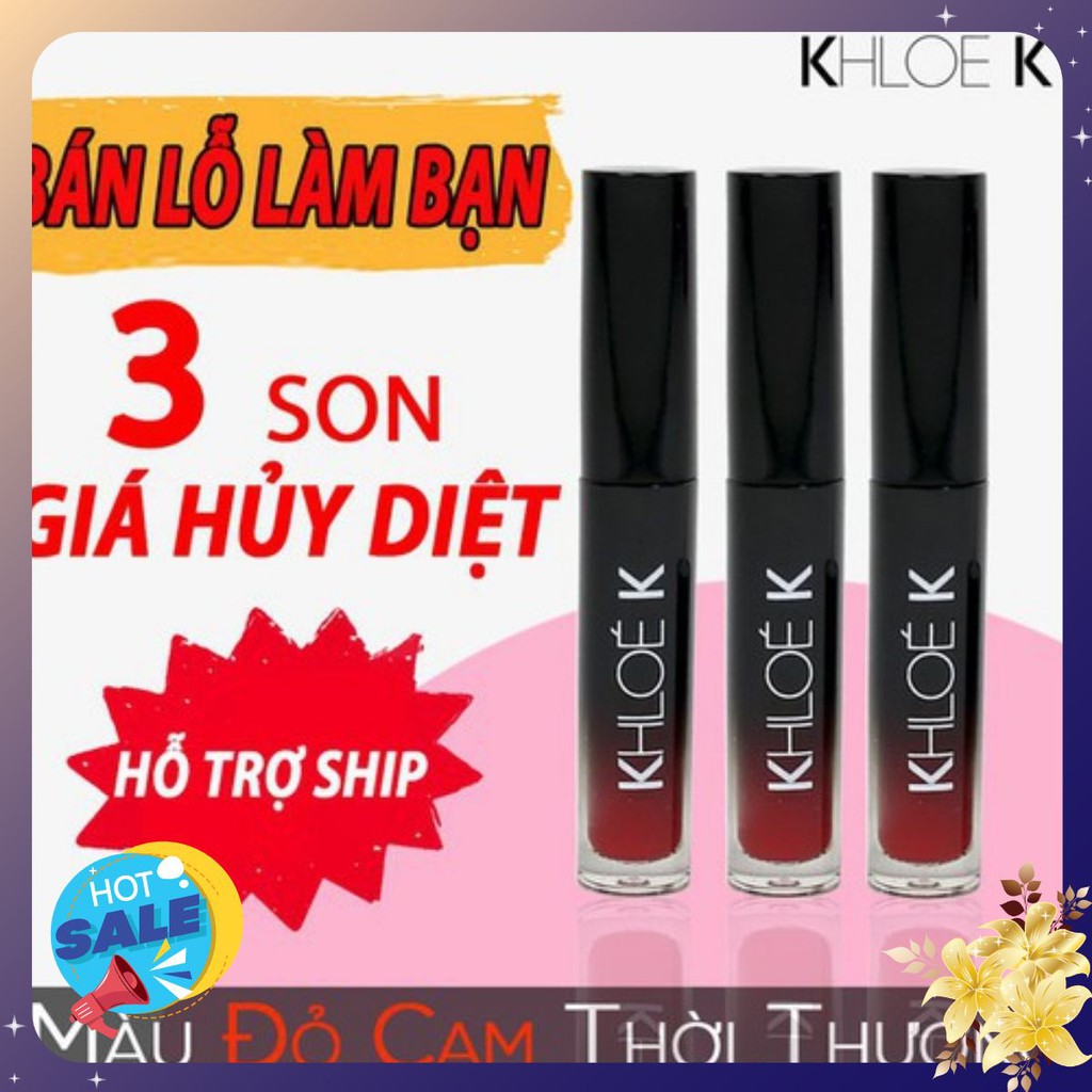 [SIÊU SALE] Combo3 Son Dưỡng dạng kem Cao Cấp Khloe K Màu Đỏ Cam hala_store1