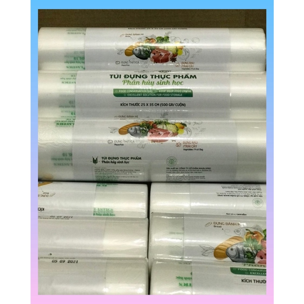 Combo 3 Cuộn Túi Đựng Thực Phẩm Tụ Hủy Sinh Học Green ECO An toàn, Tiện dụng