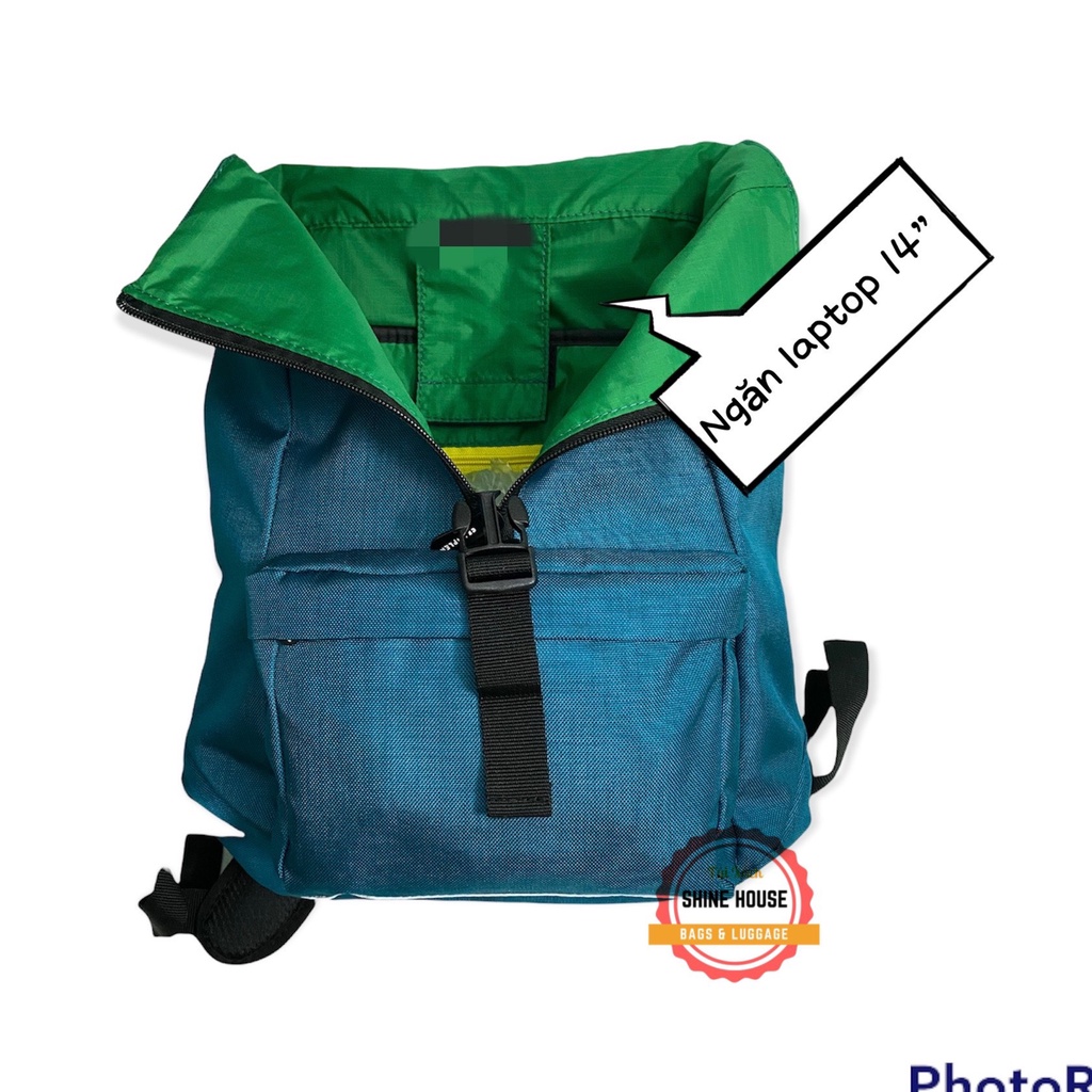 Balo Laptop 14 Inch Thời Trang Ghép Màu Crumpler Dành Cho Nữ Màu Xanh Ngọc Nổi Bật - Shine House