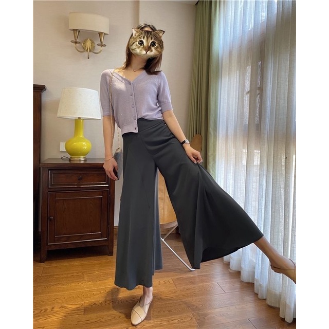 Quần dài BH ống loe cạp cao tôn dáng hợp thời trang cho nữ