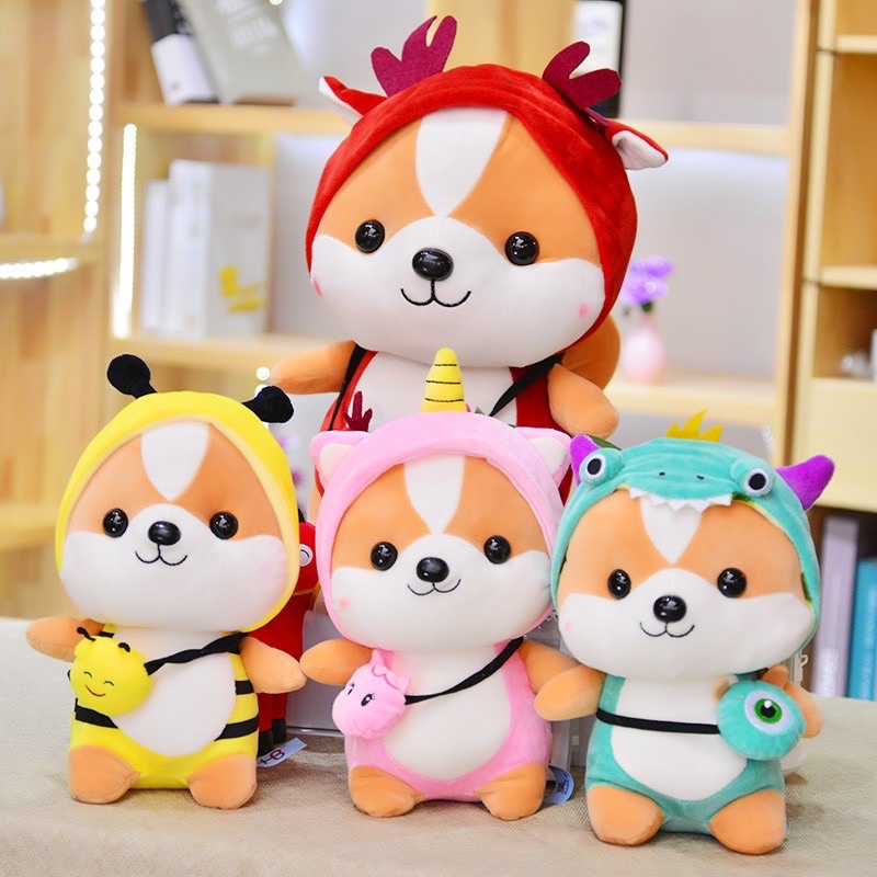 Gấu bông chó Shiba cosplay kích thước 25cm Xưởng gấu bông Việt Nam