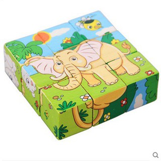 Khối Vuông 6 Mặt Xếp Hình Bằng Gỗ Đa Chiều Cho Bé - TG78