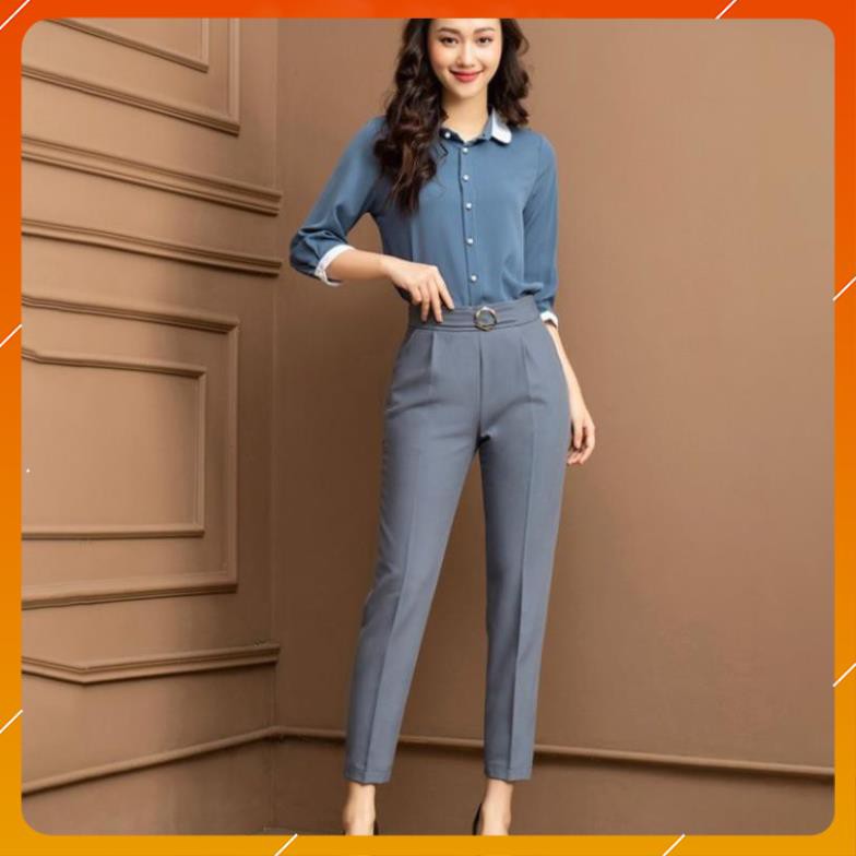 Quần tây nữ lưng cao [HÀNG THIẾT KẾ] Quần tây nữ công sở khoá sườn, Chất vải tuyết mưa mềm mịn lên dáng cực xinh | BigBuy360 - bigbuy360.vn