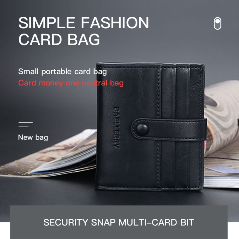 Ví Da PU Ngắn Gập Đôi Phong Cách Vintage Thời Trang Cho Nam