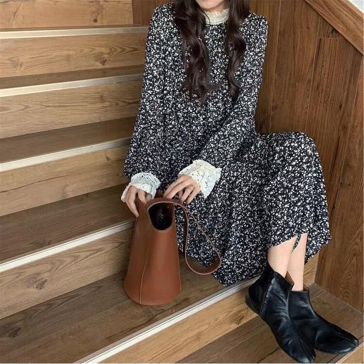 Đồ bộ bà bầu, đầm bầu suông cách tân mùa xuân, họa tiết hoa hàn quốc thời trang, giảm béo, váy voan