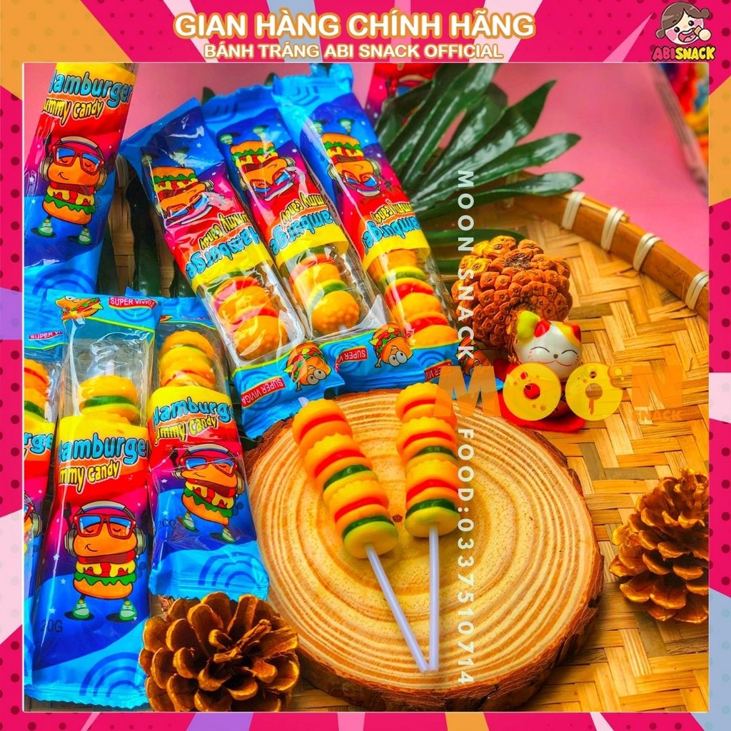KẸO DẺO SUPER HAMBURGER DÀI GUMMY CANDY VVIP GÓI 20g vệ sinh an toàn thực phẩm
