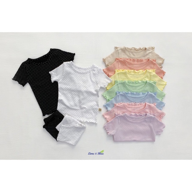 Bộ cotton Lime and Blue