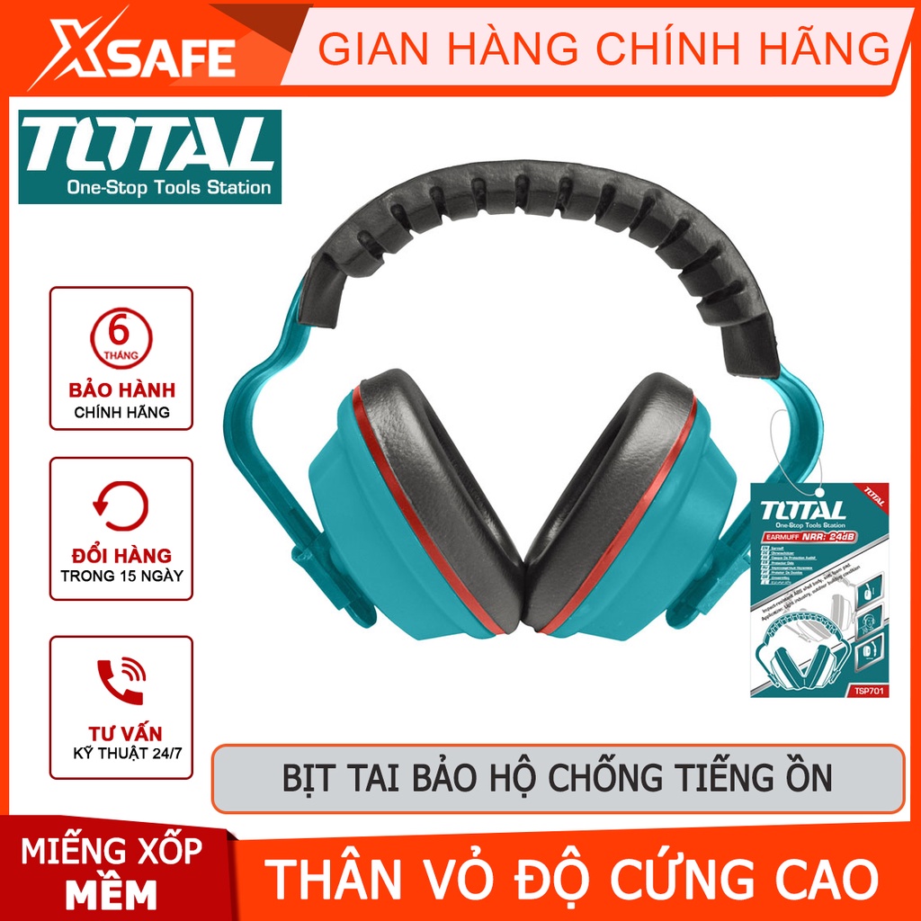 Bịt tai bảo hộ chống tiếng ồn TOTAL TSP701 | tai nghe chống ồn miếng bọt xốp mềm, NRR: 24dB bảo vệ khứu giác (đôi tai)