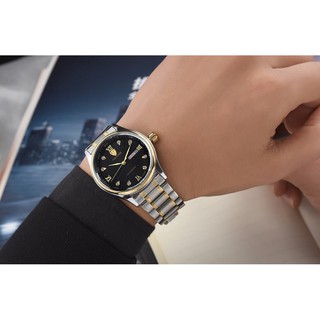 đồng hồ cơ tevise mặt tròn dây inox