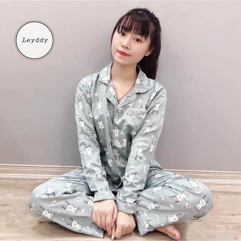 Bộ Pijama Nữ Dài Tay Thu Đông Chất Kate Thái Mềm Mát Loại 1 Không Xù FreeSize (45 – 65kg) – Leyddy. | BigBuy360 - bigbuy360.vn