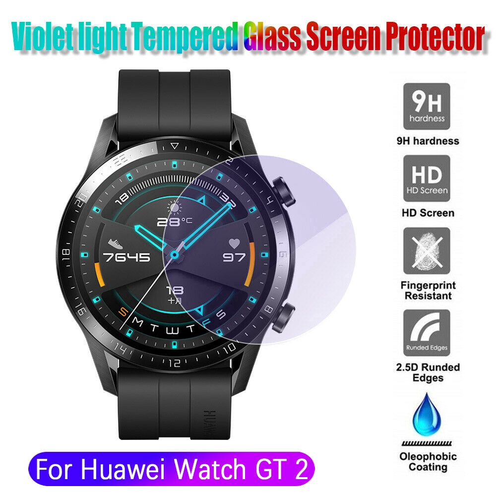 Set 2 Kính Cường Lực Bảo Vệ Màn Hình 46mm Cho Đồng Hồ Huawei Watch Gt2 Hd