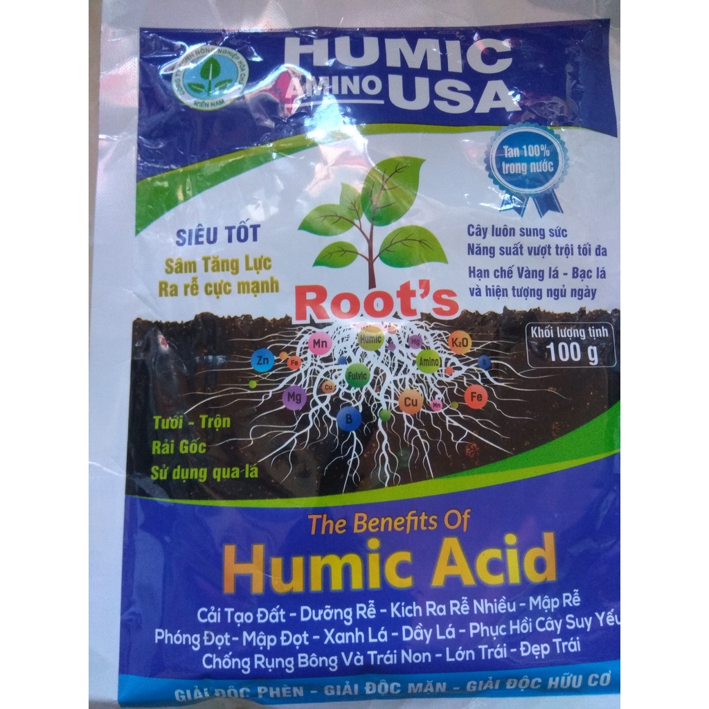 Humic Amino USA sâm tăng lực , ra rễ cực mạnh - gói 100 gram