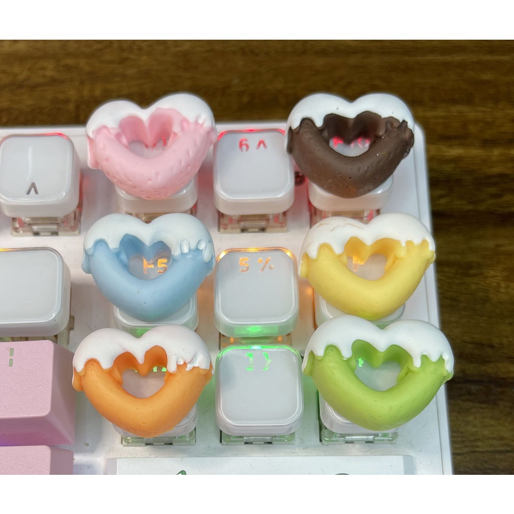 Keycap lẻ Donut trái tim yêu đời xinh xắn HOT (0040_CH)