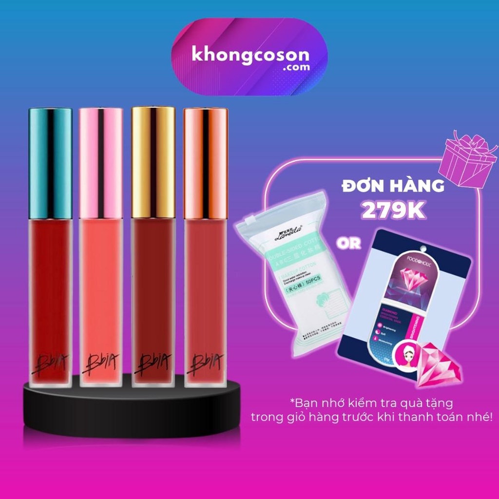 Son Kem Lì Bbia Last Velvet Lip Tint Version 1, 3, 4 Đủ Màu - Khongcoson