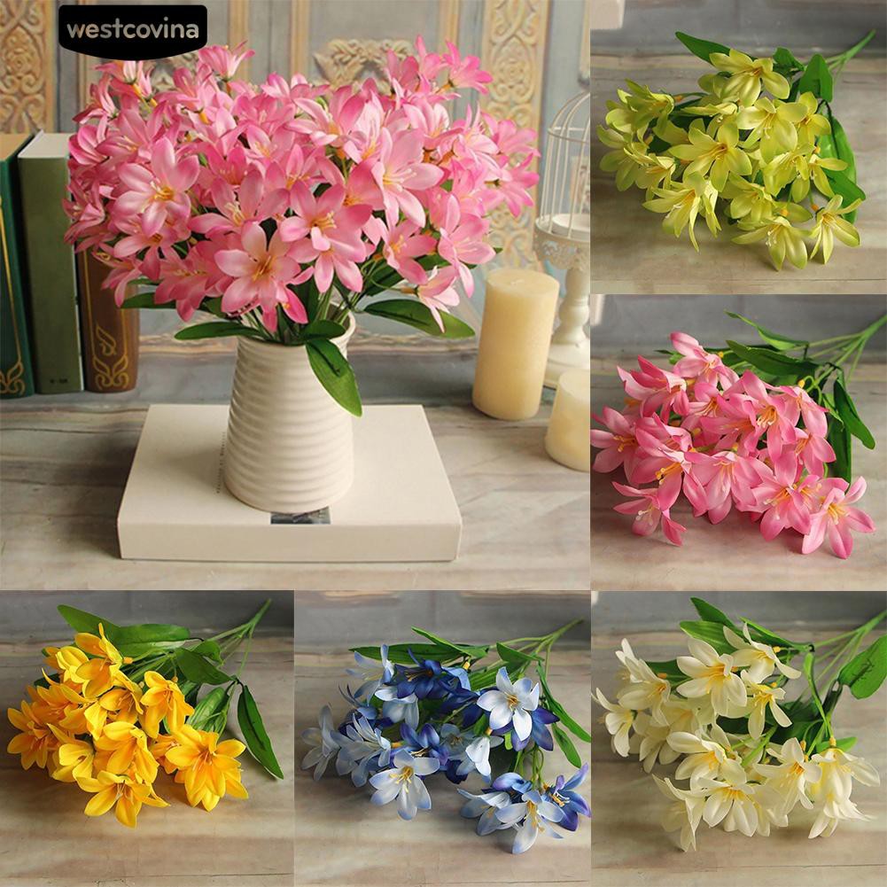 Nhành Hoa Lily Giả Màu Sắc Nhã Nhặn Dùng Để Trang Trí Nội Thất