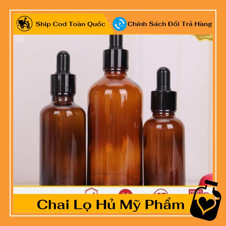 Lọ Chiết Serum ❤ TOP GIÁ RẺ ❤ [50ml] Lọ đựng tinh dầu bóp giọt khoen đen chiết mỹ phẩm, phụ kiện du lịch