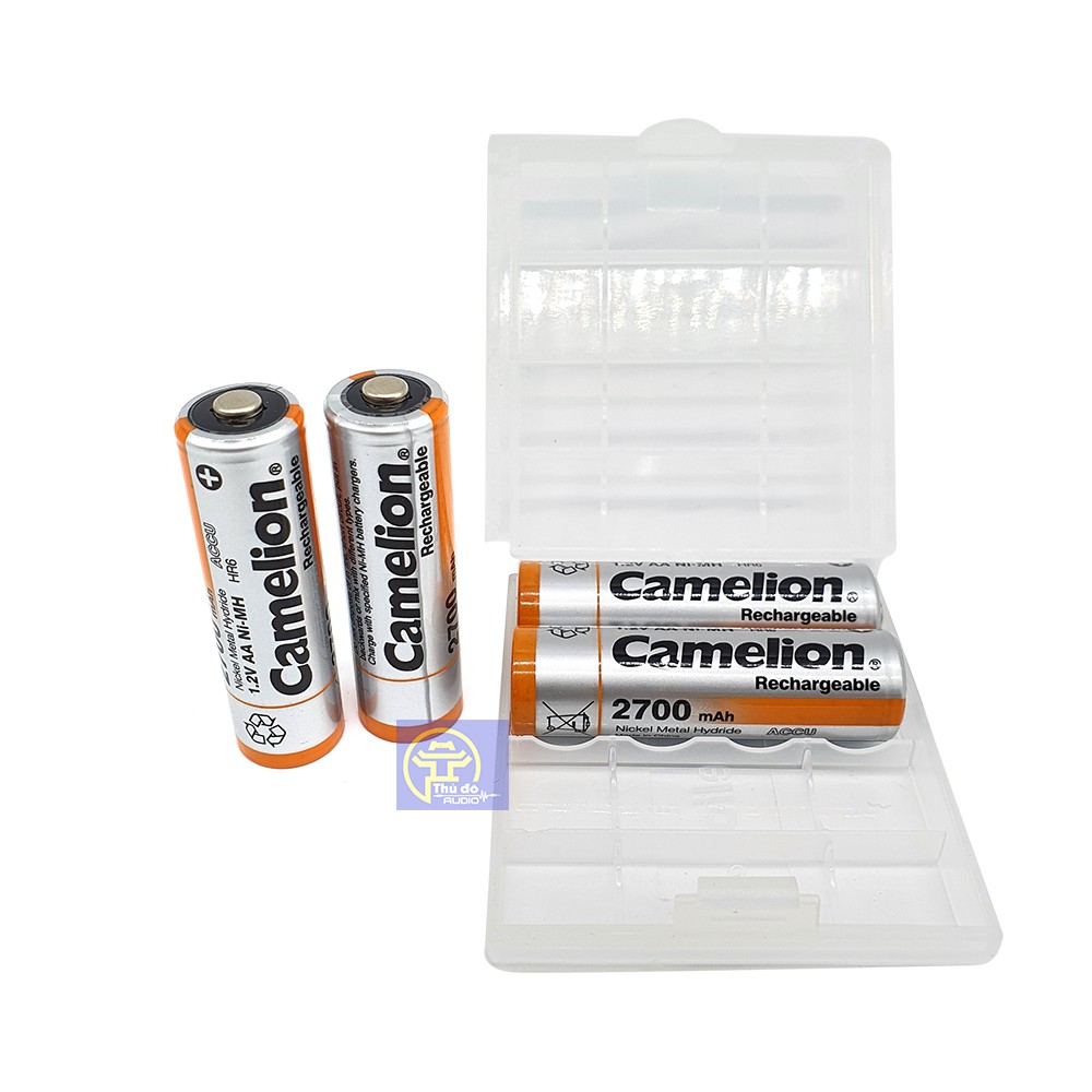 Combo 04 viên pin sạc Camelion 2700mAh 1.2V mẫu mới, pin chuyên dụng cho camera, micro...Tặng kèm hộp đựng