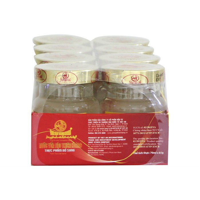 LÔ 8 Nước yến sào Thiên Hoàng Có đường hũ 70ml (8 hũ)