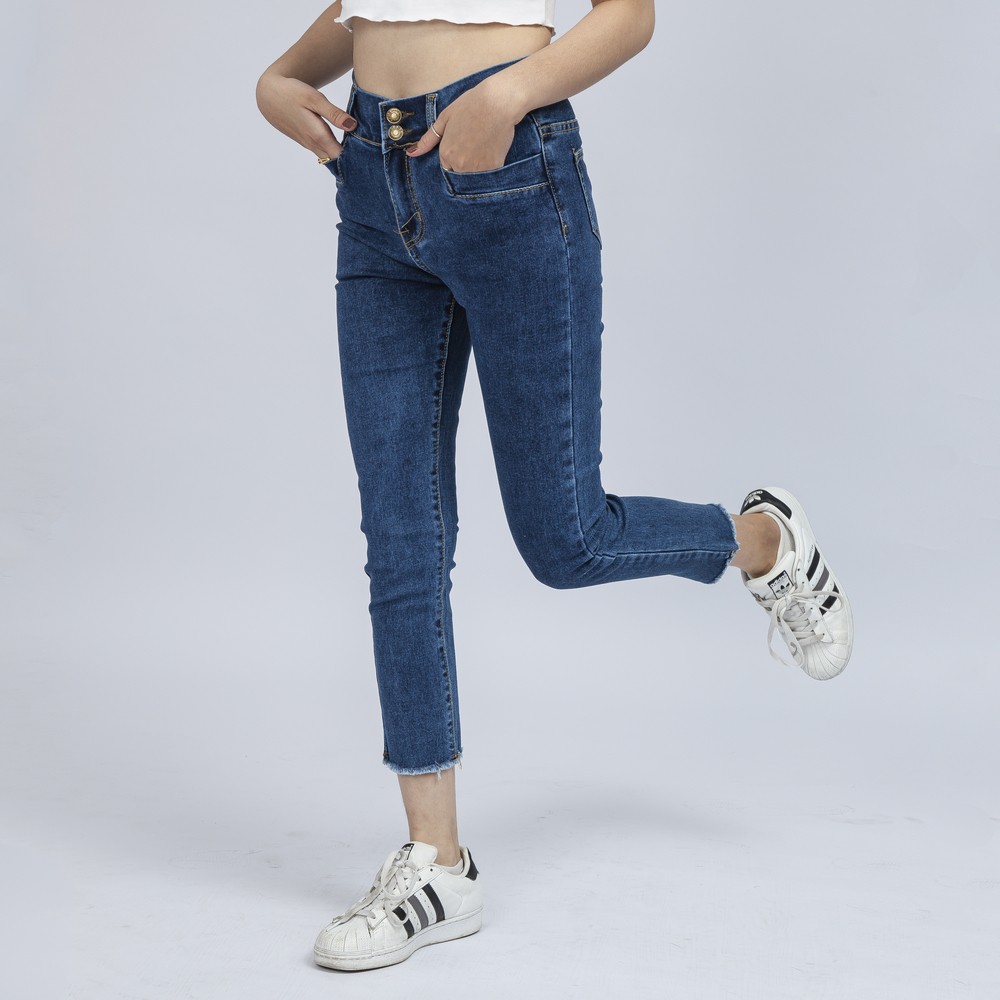 Quần Jean Nữ Co Dãn Cạp Cao 2 Nút Co Giãn Thời Trang Cao Cấp Giãn QR06. InsideShop.03 | BigBuy360 - bigbuy360.vn