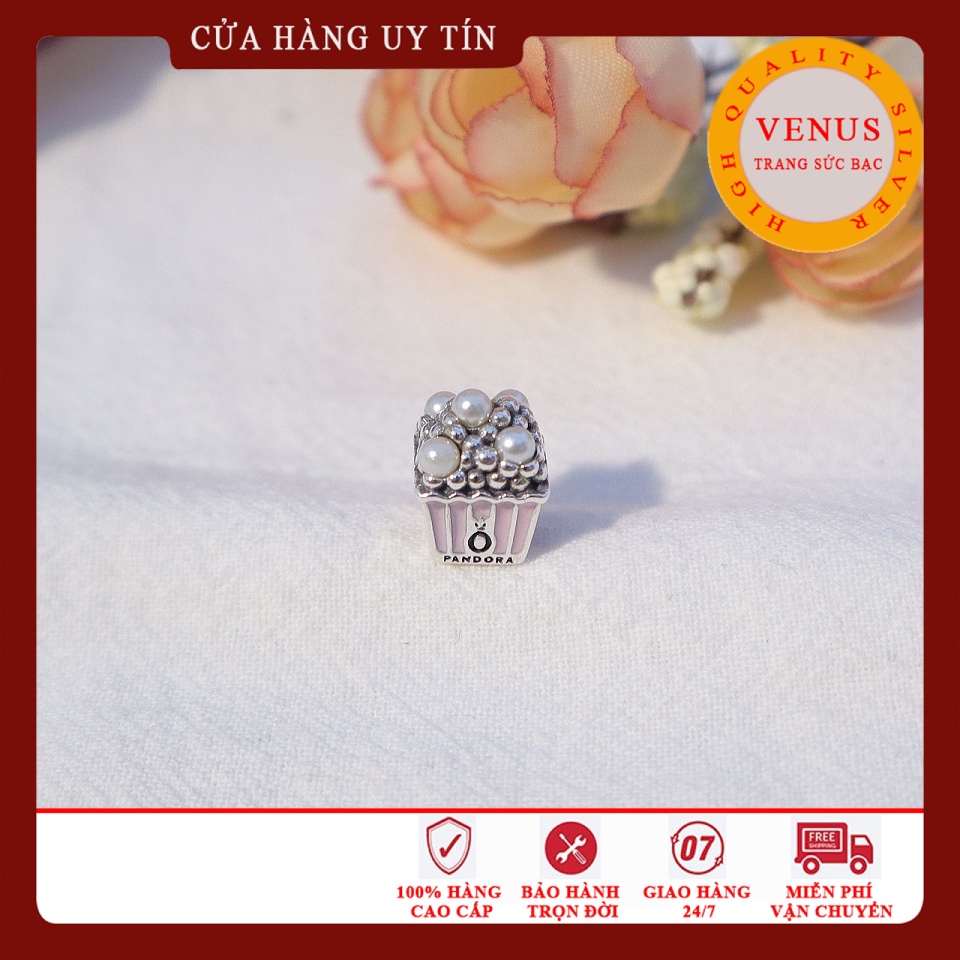 [Charm bạc 925 cao cấp] Charm bạc hình cốc bỏng ngô- Mã sản phẩm VENUSBN