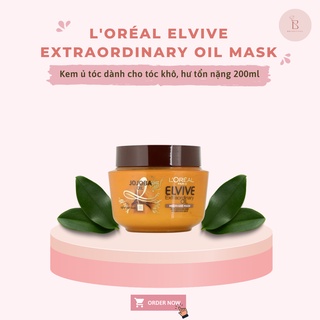 Kem ủ tóc Loreal Elvive Extraordinary Oil Mask 300ml màu nâu