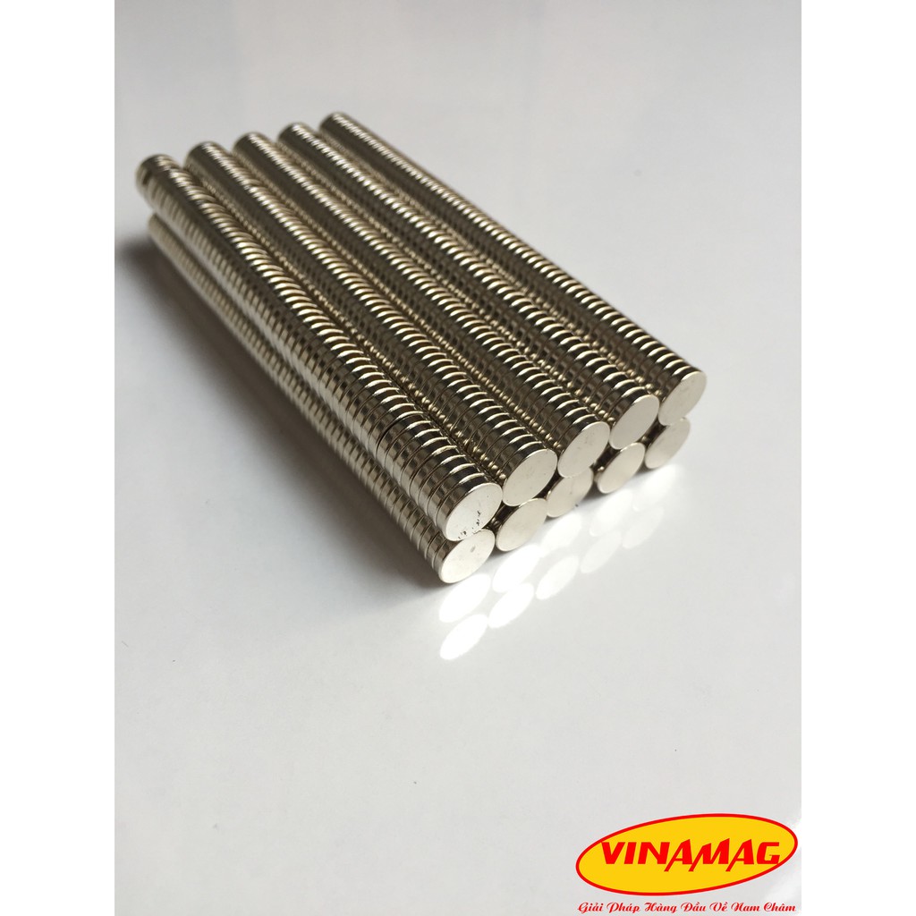 50 Viên 10x2mm Nam Châm Trắng Đất Hiếm Lực Từ Cực Mạnh