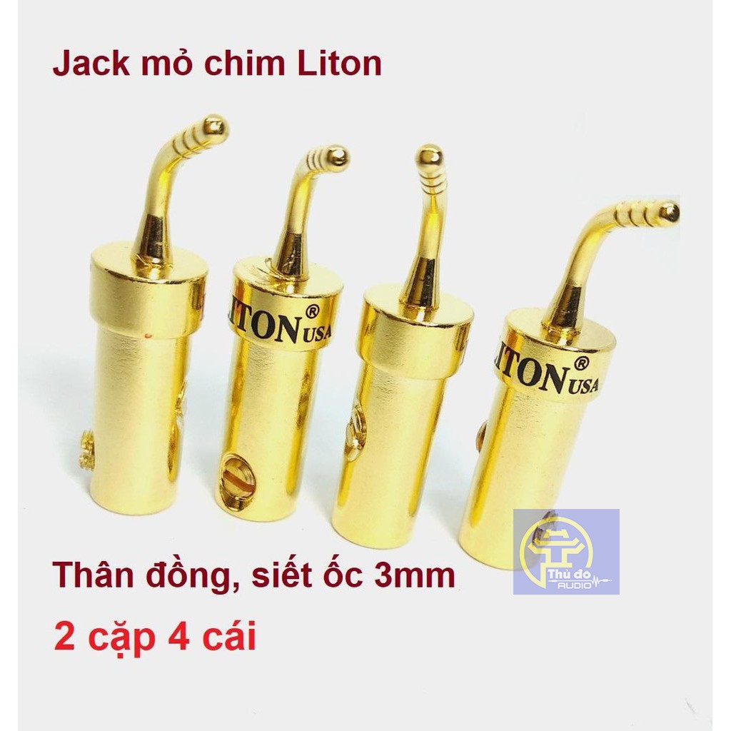 Bộ 04 cái Jack loa mỏ chim đồng LITON
