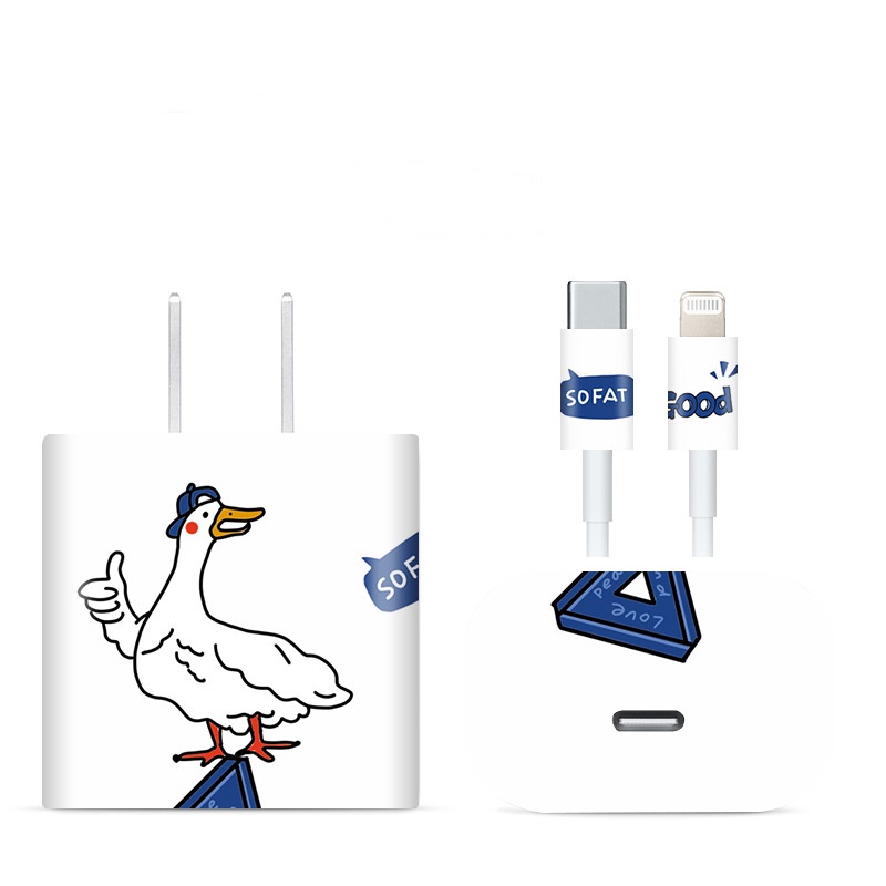 Miếng Dán Decal Cáp Dock Sạc Apple 18/20w Hình In Chống Trầy