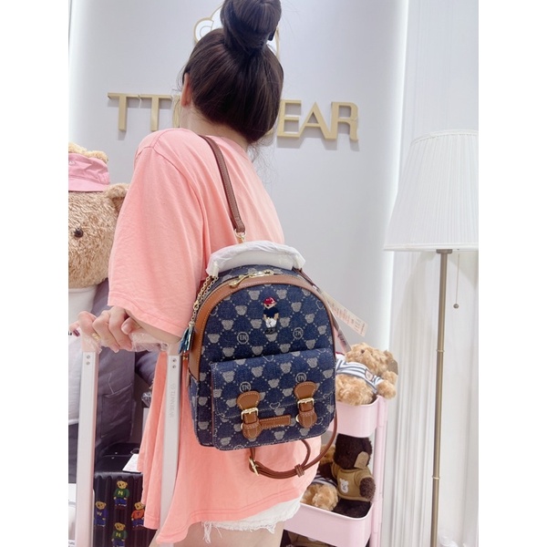 ‼ SẴN  SG ‼ Ttwn Bear Balo Jean Gấu Size 27Cm - Di Di Lê - Sẵn Ship