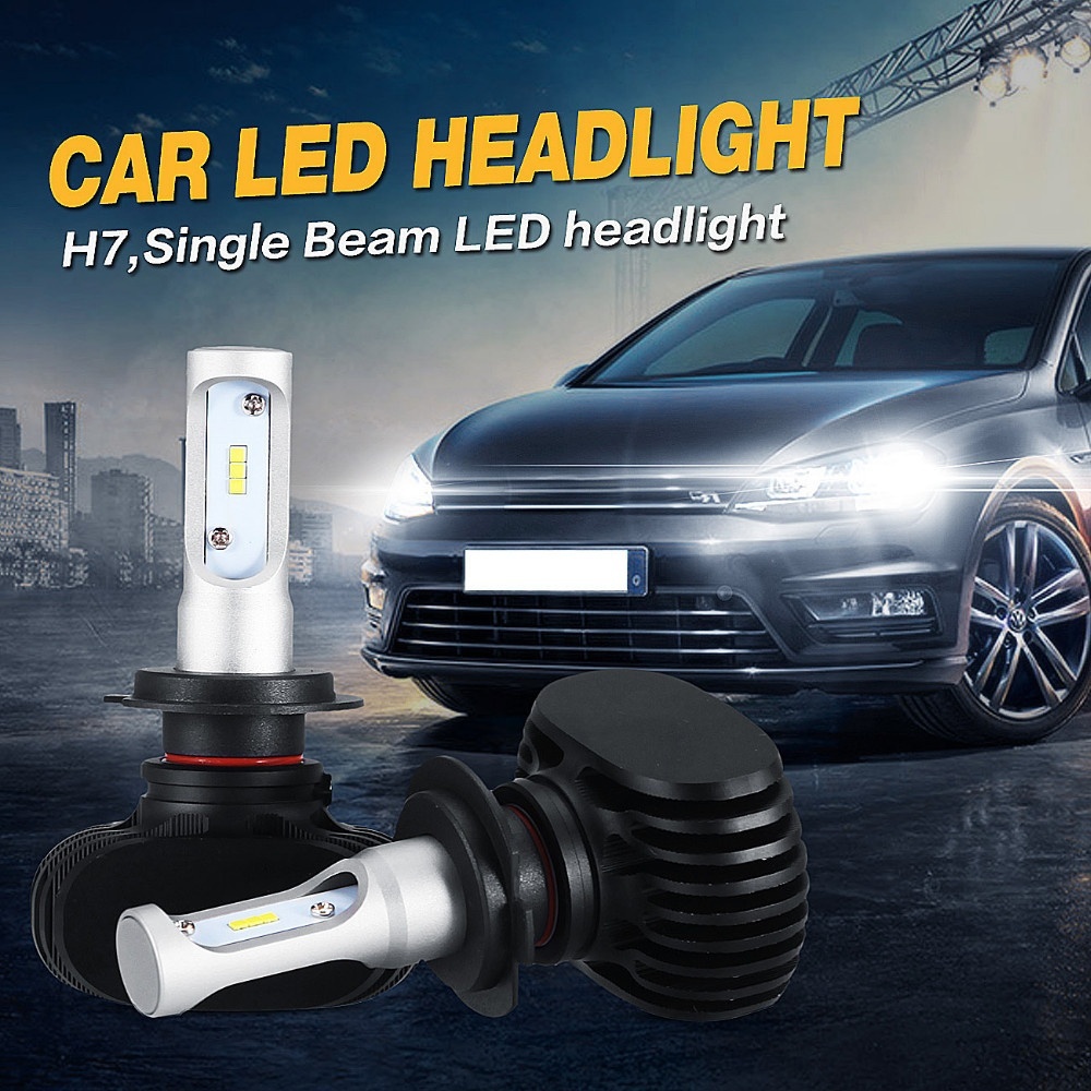 Set 2 Đèn Pha LED S1 H1 H11 H7 9005 9006 H4 Hi / lo 50W 8000LM Cho Xe Hơi