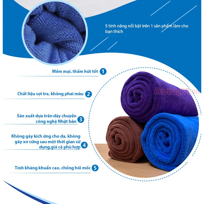 Khăn Đánh Bóng Xe Công Nghiệp, Chịu Hóa Chất - Chất Liệu Microfiber Vải Không Co Giãn 4 Chiều Kich Thước 30x30 (280GSM)