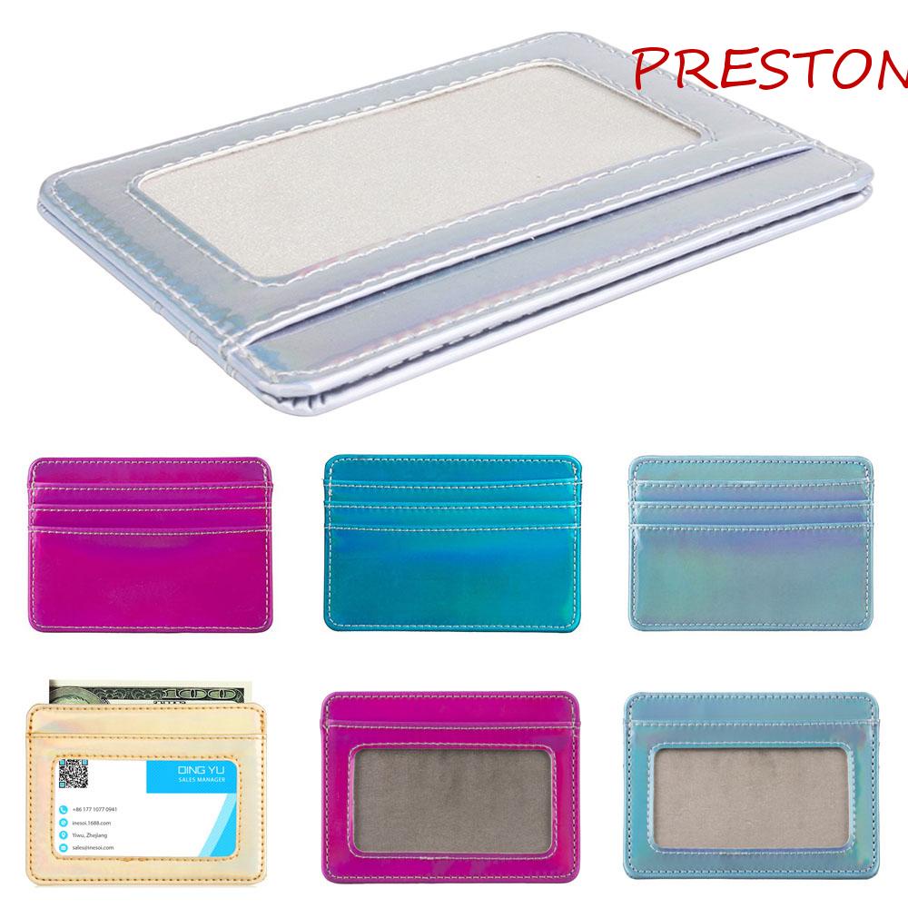 Ví Da PU Mỏng Đựng Thẻ Tín Dụng Màu Holographic Thời Trang Cho Nữ