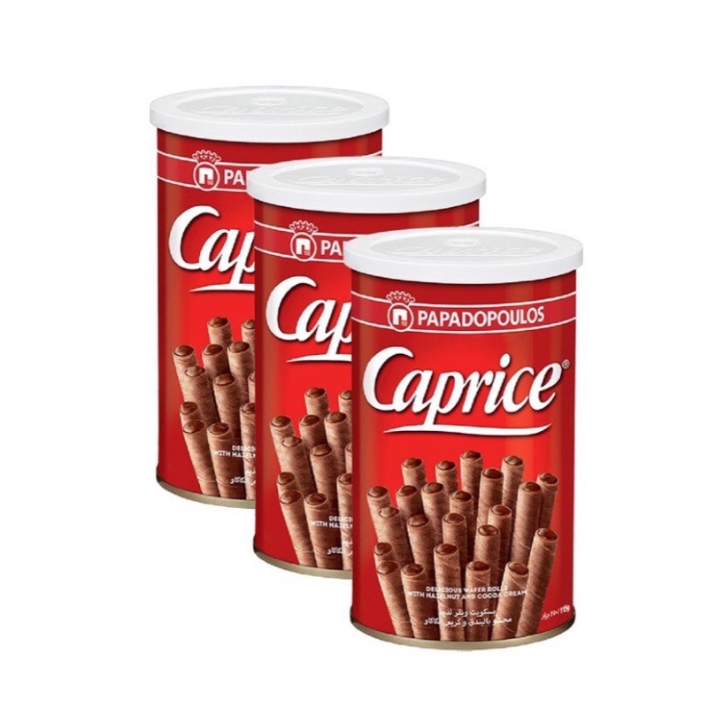 BÁNH QUẾ CACAO NHÂN KEM &amp; HẠT PHỈ CAO CẤP CAPRICE CỦA HY LẠP Lon 530Gr