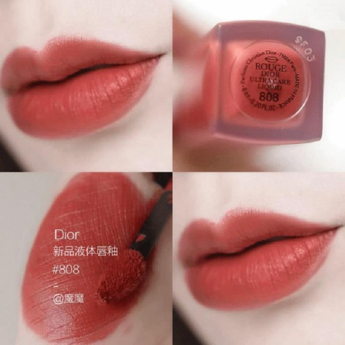 Son Dior số 808 màu hồng nâu đất Ultra Care Liquid Caress (TyBi Shop)