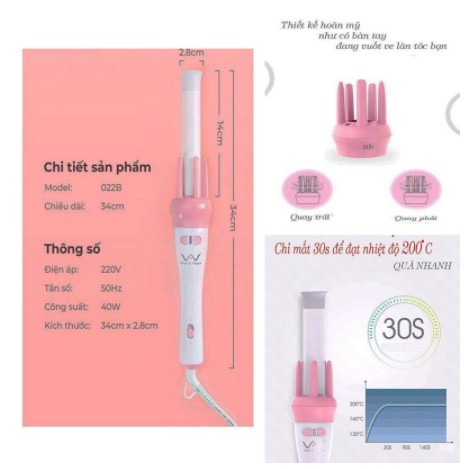Máy Uốn Tóc Làm Xoăn Xoay Tự Động 360 Độ Hàng Đẹp - VHT SHOP